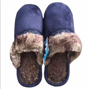 Isotoner Navy Microsuede Slippers! NEW!